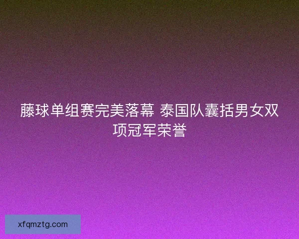 藤球单组赛完美落幕 泰国队囊括男女双项冠军荣誉 藤球单组赛完美落幕 泰国队囊括男女双项冠军荣誉